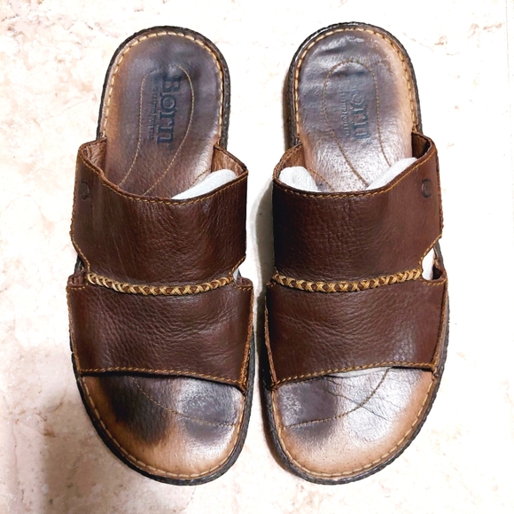 Born Shoes Born Mens Brown Leather Sandals Size Poshmark